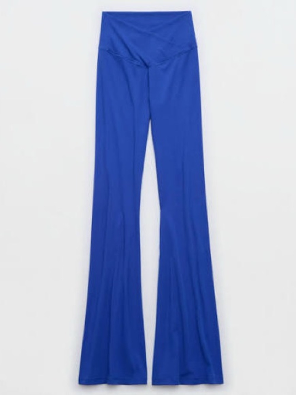 Aerie Crossover High-Rise Flared Yoga Pants in Cobalt Blue